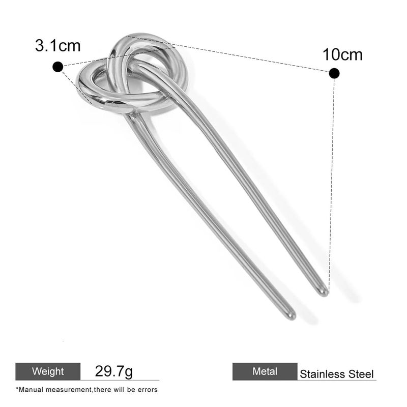 Glossy Knot Barrette - 18K Gold Color Stainless Steel Pony Cuff Hair Accessory(Color1) - Image 5