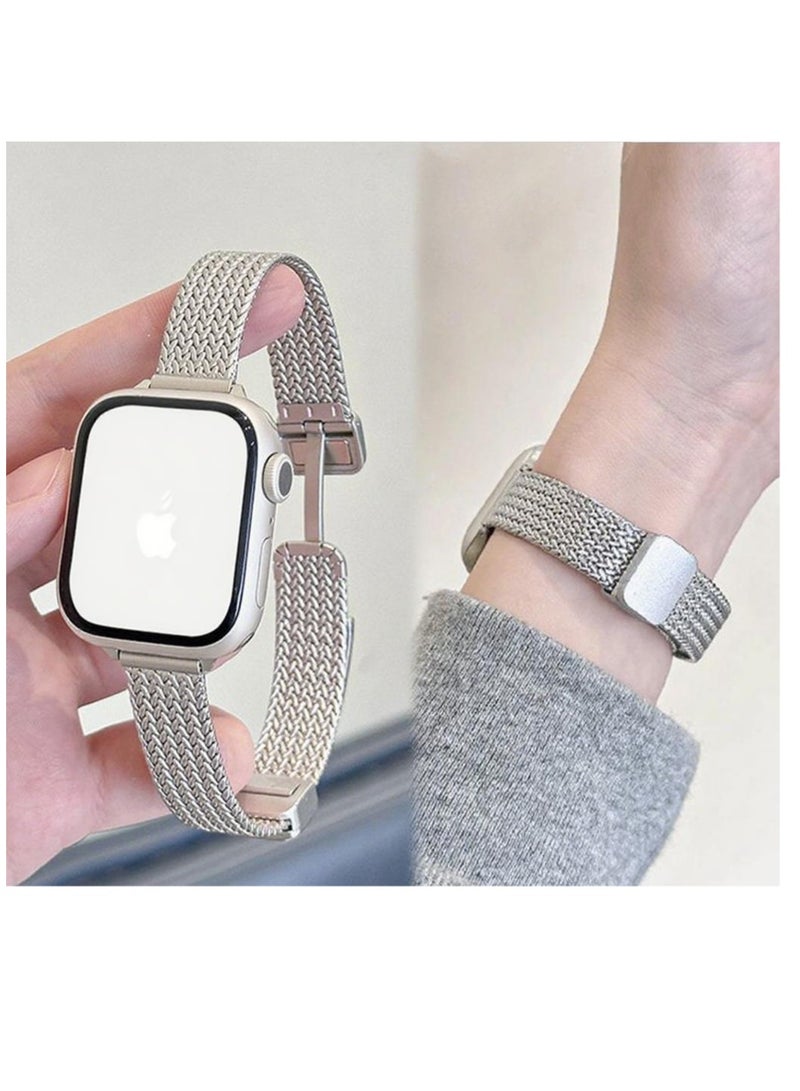 BESTPEAK For Apple Watch Adjustable Magnetic Metal Strap, (Strap Only, Watch Not Included),2-pack - one silver strap + one gold strap，Apple Watch Band，Adjustable watch strap， Men's and Women's  Thin Watch Strap iWatch Series10 9 8 7 6 5 4 3 2 1Compatible with 42mm 44mm 45mm 49mm/s10/S11【46mm】Apple Watch Band - Image 5