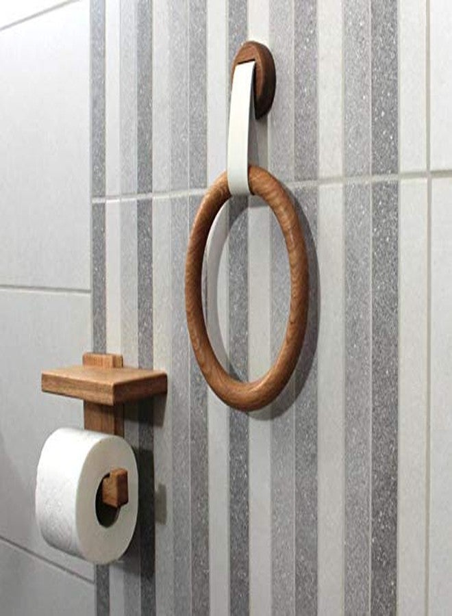 VM DECOR Bathroom Storage Wooden Wall Shelf - Image 5