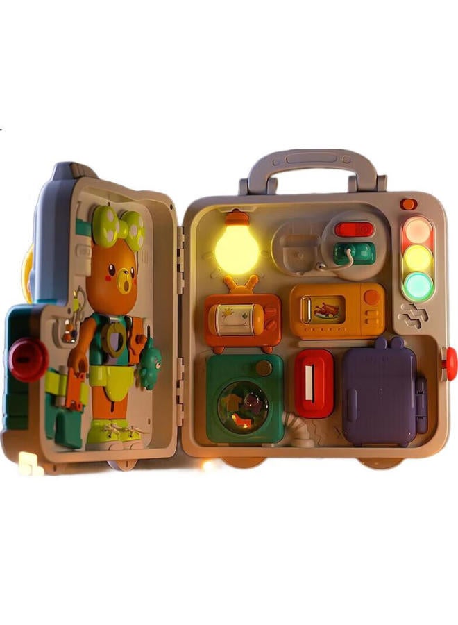 Xst Baby Busy Board, Montessori Early Education Toy House, Fine Motor Skills Training, Montessori Book, Baby Steering Wheel, Birthday - Image 1