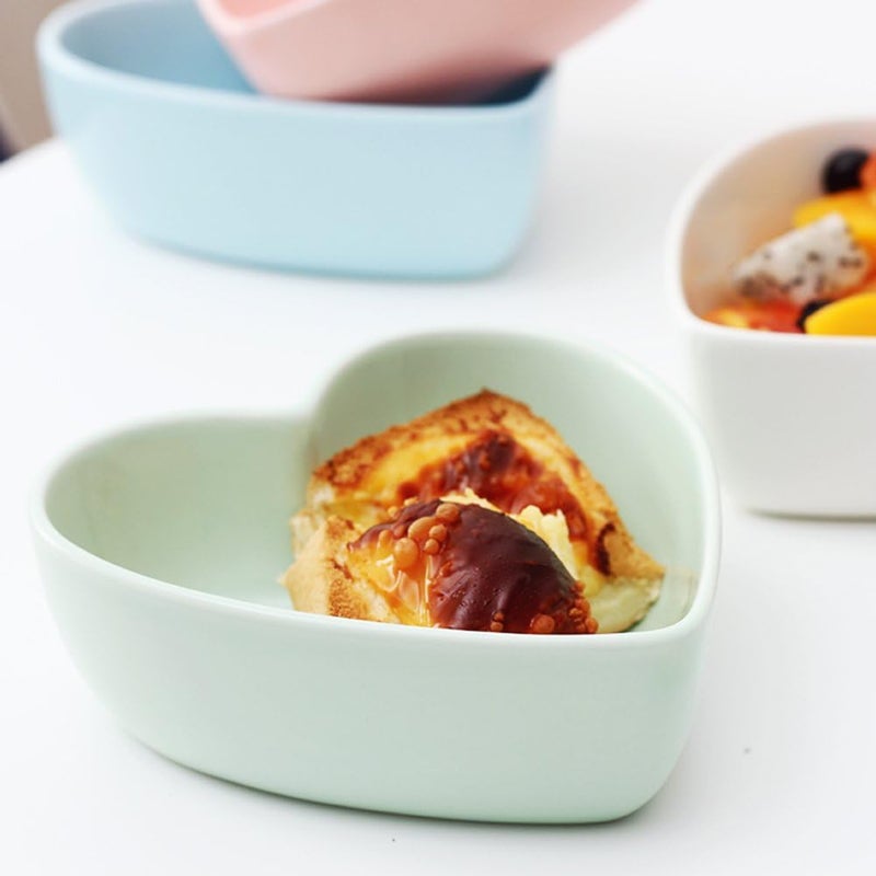 WAIT FLY Heart-shaped Bowls for Salad Soup Snack Dessert Best Kitchen Household Cooking Gifts for Home Kitchen, Pink/Blue/White/Green - Image 4
