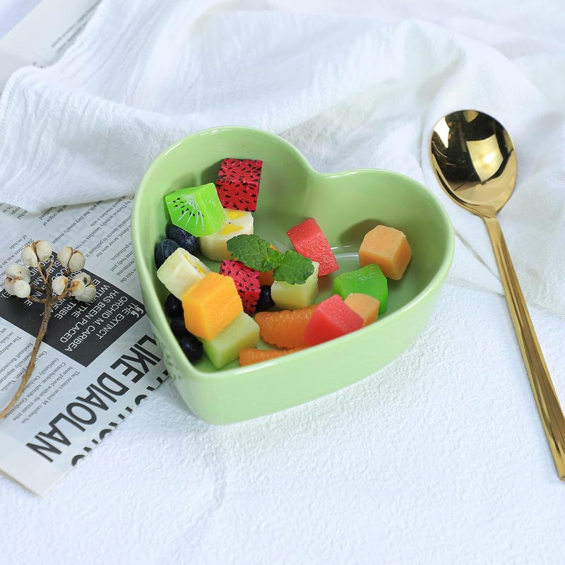 WAIT FLY Heart-shaped Bowls for Salad Soup Snack Dessert Best Kitchen Household Cooking Gifts for Home Kitchen, Pink/Blue/White/Green - Image 3