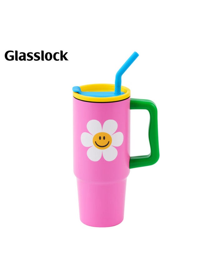 Glasslock & Wigglewiggle Co-branded Cartoon Insulated Straw Cup For Men And Women Carrying Insulated Cup 900ml - Image 5