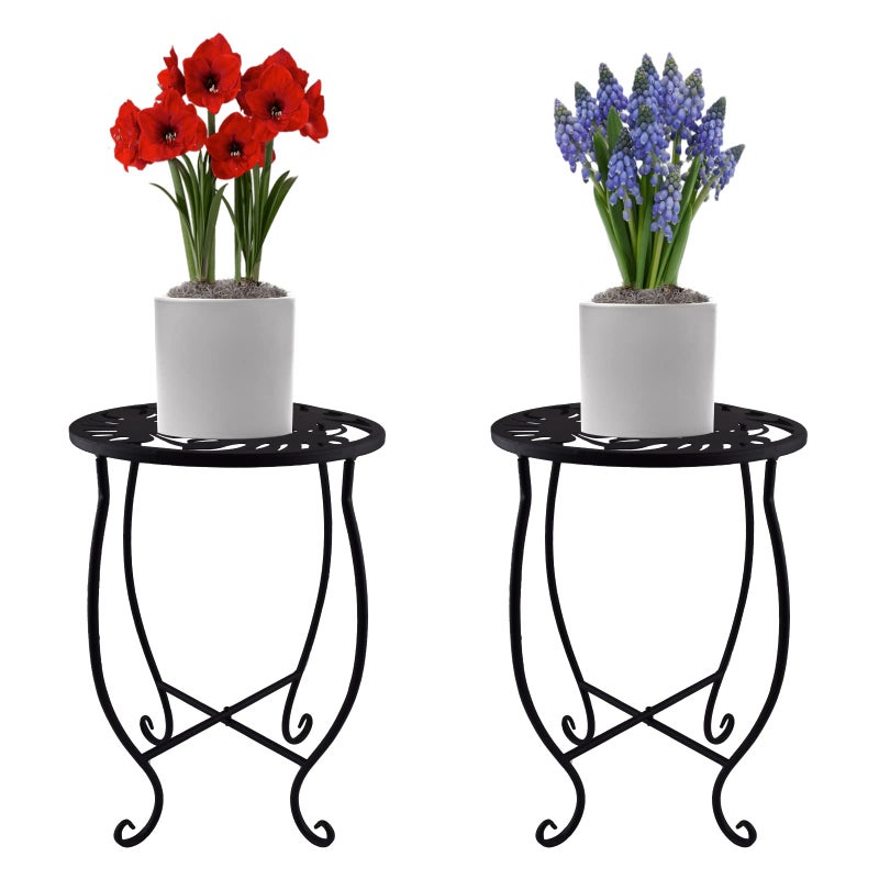 TLBTEK 2 pcs 10 inch Round Indoor Planter StandMetal Plant Stands Outdoor Modern Flower Pot Stand Holder Rack Display for HomeKitchenPatioGarden Corner Balcony and Bedroom