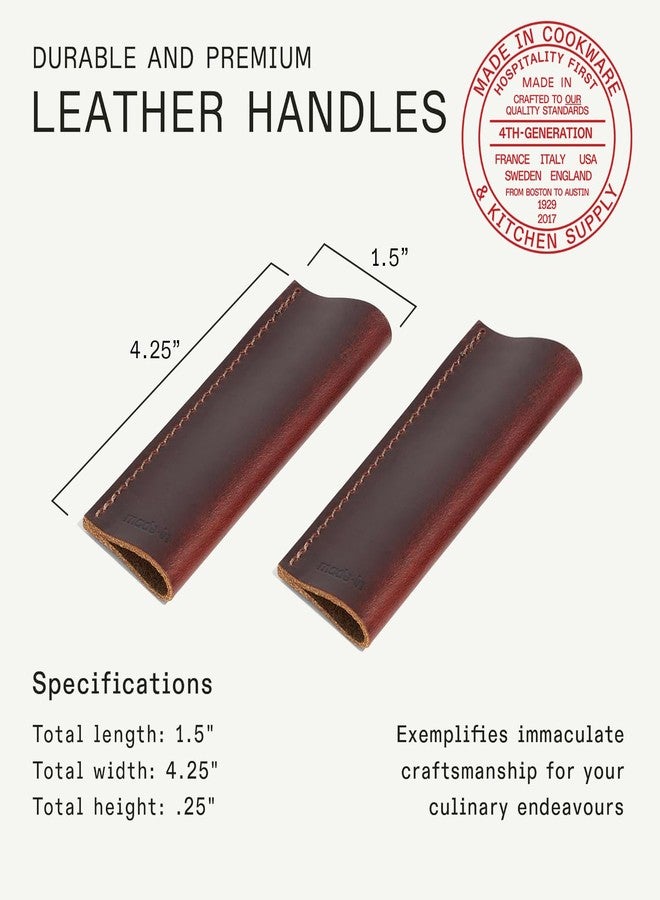 Madein Made In Cookware | Leather Handle Covers | Set of 2 | Custom Fit to The Carbon Steel Griddle and Grill Press - Image 4