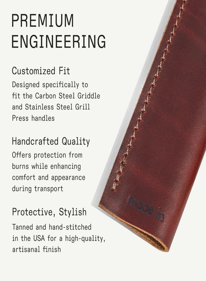 Madein Made In Cookware | Leather Handle Covers | Set of 2 | Custom Fit to The Carbon Steel Griddle and Grill Press - Image 3