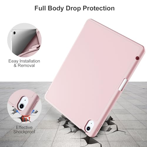 Akkerds Compatible with iPad Air 11 Inch Case 7th/6th Generation (M3/M2) 2025/2024, for iPad Air 5th/4th Generation Case 10.9 Inch 2022/2020 with Pencil Holder[Auto Sleep/Wake], Pink - Image 4
