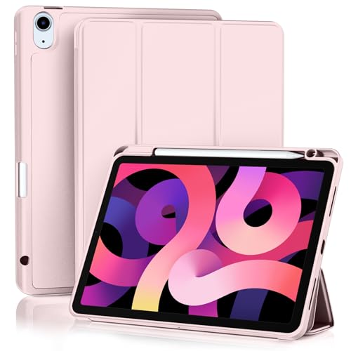 Akkerds Compatible with iPad Air 11 Inch Case 7th/6th Generation (M3/M2) 2025/2024, for iPad Air 5th/4th Generation Case 10.9 Inch 2022/2020 with Pencil Holder[Auto Sleep/Wake], Pink - Image 1