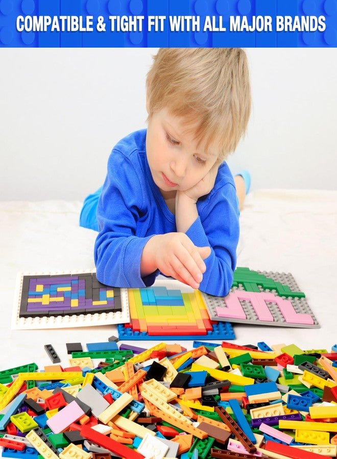 MANNIDOO 1200 Pieces Flat Pieces, 9 Sizes Classic Moc Parts and Pieces Tiles Expansion Set - Compatible with All Major Brands, Building Bricks Bulks for Smooth Surface, Black - Image 3