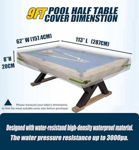 OUTTDID Pool Table Cover 9ft - Billiard Table Cover, 600D Waterproof Covers for Billiard Pool Table, Heavy Duty Scratched-Free UV Protection Snooker Furniture Table Cover - 9 Feet - Image 3