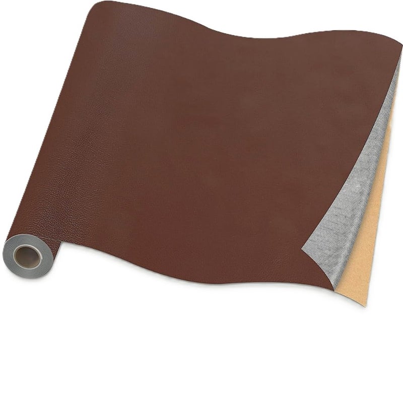 Generic TOPSELLERS PREMIUMBROWN SelfAdhesive Leather Sticker With Super Strong Adhesive For Sofas CarBike Seat Chairs And More High Durability And Fastest Repair Solution For Damage Leather Surface 1  - Image 1