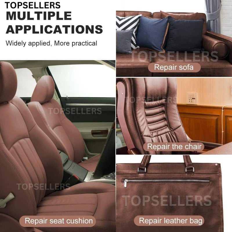 Generic TOPSELLERS PREMIUMBROWN SelfAdhesive Leather Sticker With Super Strong Adhesive For Sofas CarBike Seat Chairs And More High Durability And Fastest Repair Solution For Damage Leather Surface 1  - Image 5