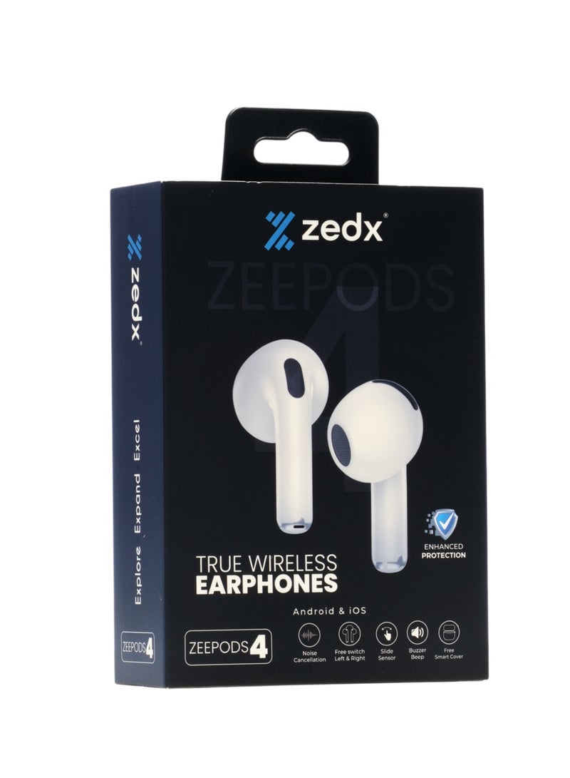 ZEDX Zeepods 4 True Wireless Earbuds – BT 5.3, 90 Days Standby, 300mAh Charging Case - Image 1