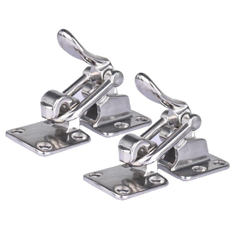 NovelBee 2pcs Stainless Steel Hold Down 90 Degree Clamp Locking Cam Latches,Anti-Rattle Latch Hasp for Boat Marine RV Caravan - Image 1