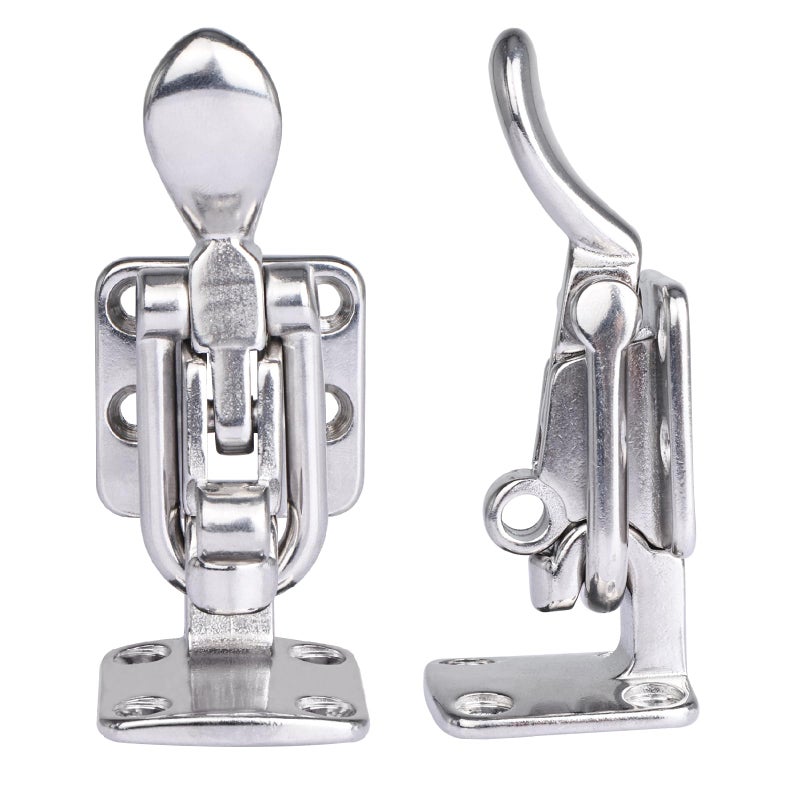 NovelBee 2pcs Stainless Steel Hold Down 90 Degree Clamp Locking Cam Latches,Anti-Rattle Latch Hasp for Boat Marine RV Caravan - Image 4