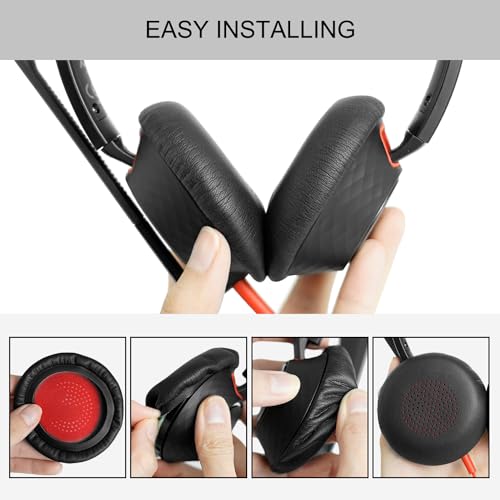 G GVOEARS Plantronics Ear Pads Cover - Replacement Cushion Compatible with Poly Voyager Focus UC, Voyager 4210/4220, Focus B825, BlackWire 5200/5210/5220/7225 - Image 4