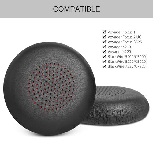 G GVOEARS Plantronics Ear Pads Cover - Replacement Cushion Compatible with Poly Voyager Focus UC, Voyager 4210/4220, Focus B825, BlackWire 5200/5210/5220/7225 - Image 2
