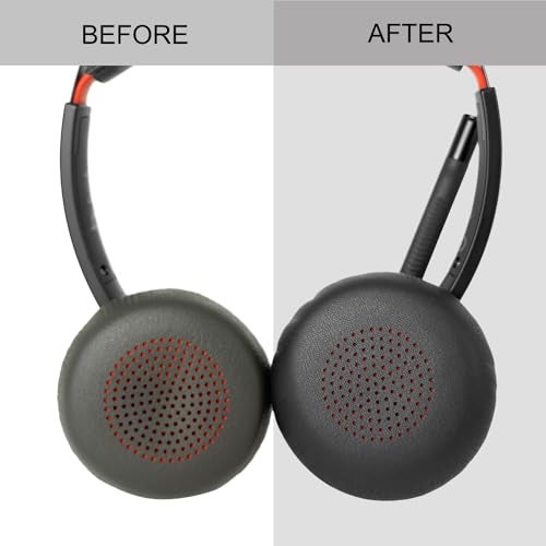 G GVOEARS Plantronics Ear Pads Cover - Replacement Cushion Compatible with Poly Voyager Focus UC, Voyager 4210/4220, Focus B825, BlackWire 5200/5210/5220/7225 - Image 5