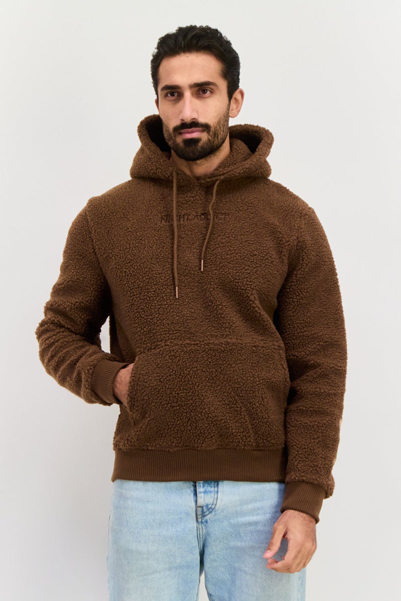 Night Addict جاكيت رجالي ناعم ذو قشرة محبوكة، بني شوكولاتة - Image 1