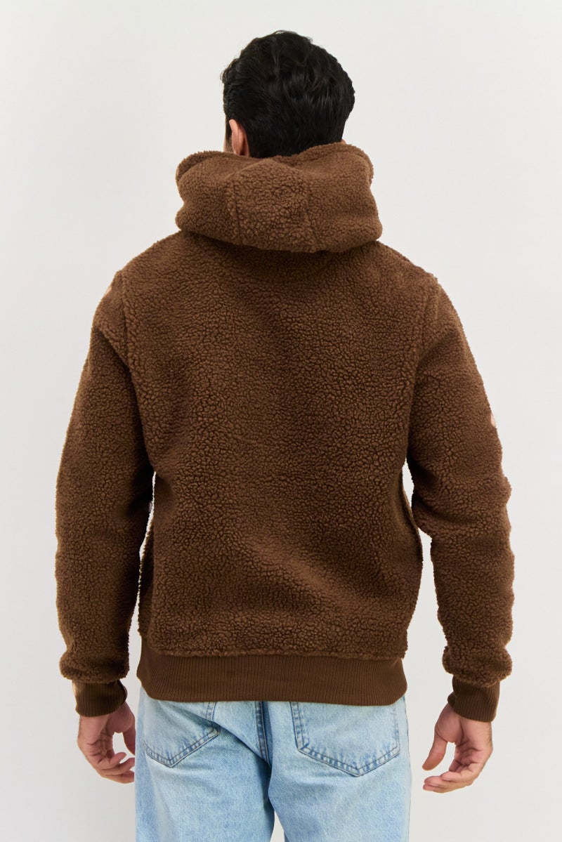 Night Addict جاكيت رجالي ناعم ذو قشرة محبوكة، بني شوكولاتة - Image 3