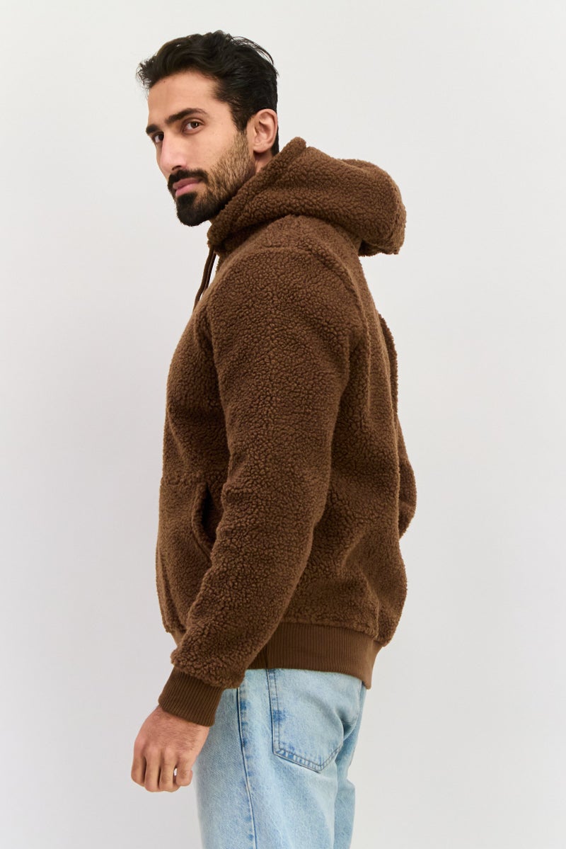 Night Addict جاكيت رجالي ناعم ذو قشرة محبوكة، بني شوكولاتة - Image 2