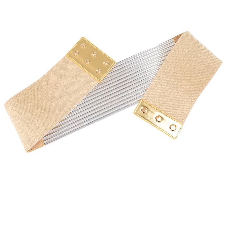 ANNULOYA Plus Size Women Bling Wide Belt for Dress Vintage Rhinestones Elastic Sparkle Waistband Ladies Cummerbands (Gold, Waist 36-44 Inch) - Image 5