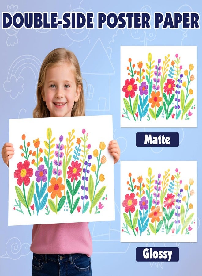 NUITPY 80 Sheets Poster Board, 11in x 14in White Poster Board, 250gsm Thickness Poster Paper, Poster Boards Paper Bulk for Craft, Drawing, DIY Project, Presentations, Display, Sign - Image 3