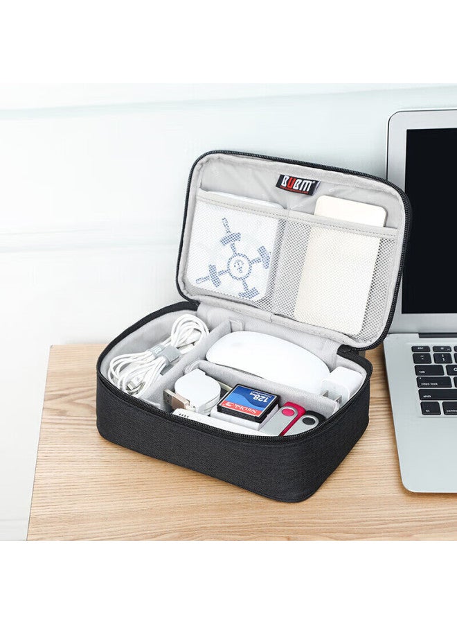 BUBM Biyoumei Multifunctional Cable Storage Pouch, Laptop Power Cord Organizer, Digital Storage Case For Earphones, Usb Drives, And Chargers, Protective Cloth Bag, Dgs Small Size Black - Image 2