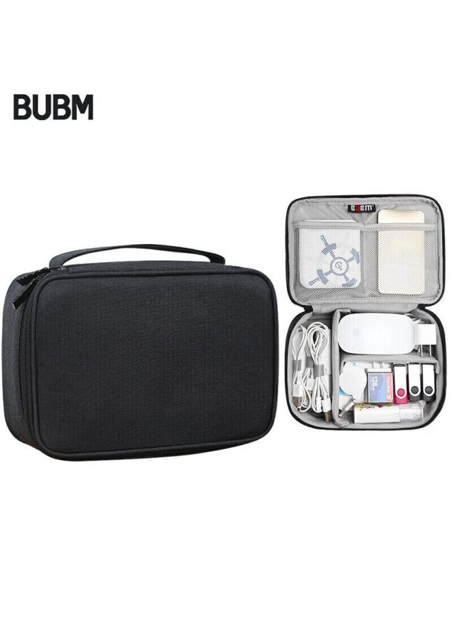 BUBM Biyoumei Multifunctional Cable Storage Pouch, Laptop Power Cord Organizer, Digital Storage Case For Earphones, Usb Drives, And Chargers, Protective Cloth Bag, Dgs Small Size Black - Image 1