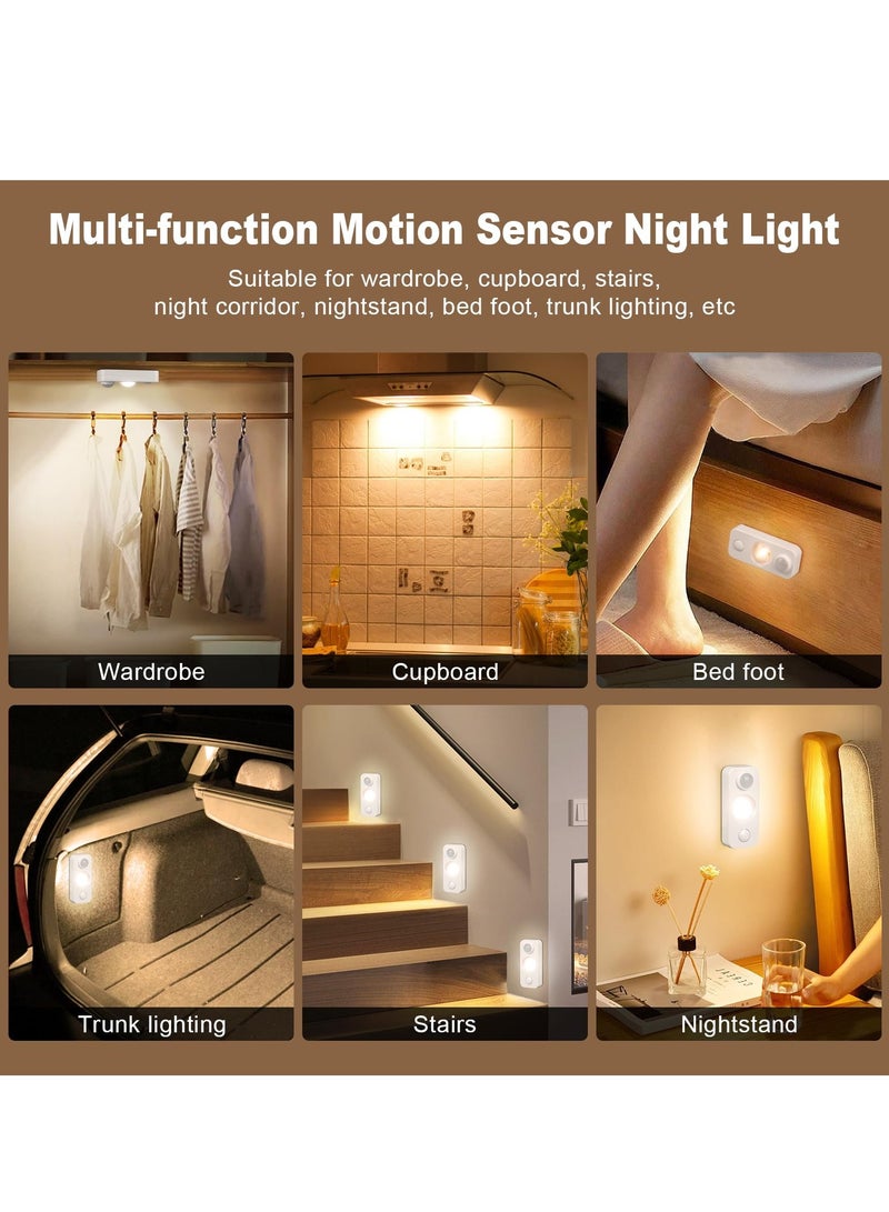 KASTWAVE مصباح تحت الخزانة LED عبوة 4، قابل للتعتيم ولاسلكي، أضواء ليلية 90 لومن 3500 كيلفن أبيض دافئ، تصميم محمول مع بطارية قابلة للشحن عبر USB، أضواء تحت الطاولة للمطبخ، خزانة الملابس، الدرج - Image 4