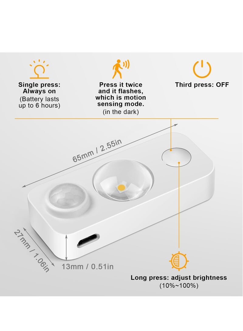 KASTWAVE مصباح تحت الخزانة LED عبوة 4، قابل للتعتيم ولاسلكي، أضواء ليلية 90 لومن 3500 كيلفن أبيض دافئ، تصميم محمول مع بطارية قابلة للشحن عبر USB، أضواء تحت الطاولة للمطبخ، خزانة الملابس، الدرج - Image 2