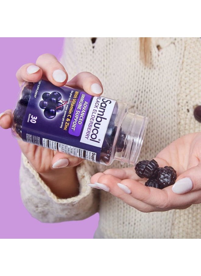 Sambucol Black Elderberry Gummies - Elderberry with Zinc and Vitamin C for Adults, Sambucus Elderberry Gummies, Immune Support Gummies - 30 Count  - Image 4
