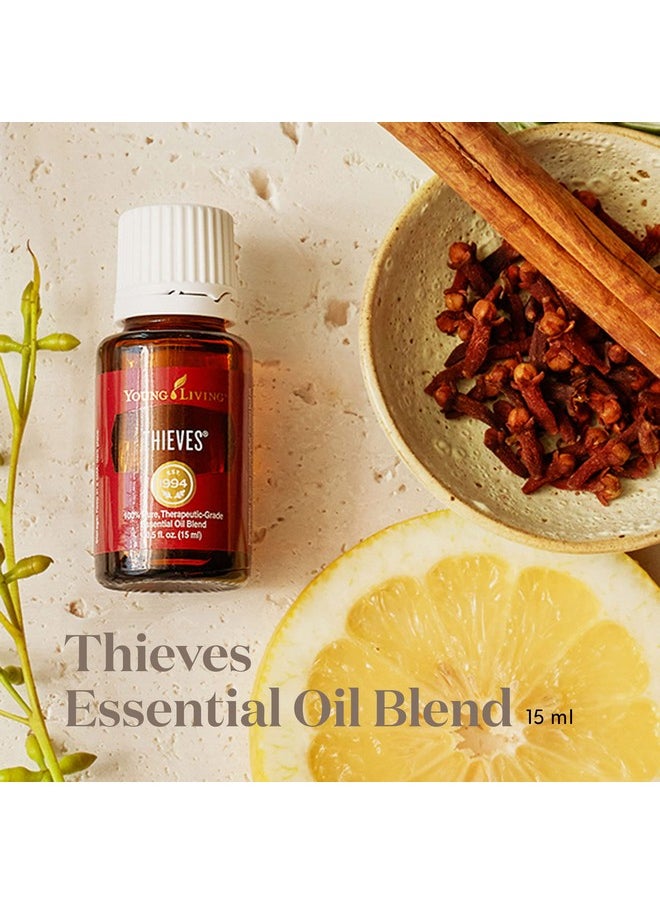 Young Living Thieves Essential Oil Blend 15 Ml | Supports Immune System & Cleansing | Clove, Lemon, Cinnamon Bark, Eucalyptus Radiata, Rosemary | 100% Pure Therapeutic Grade Essential Oil  - Image 2