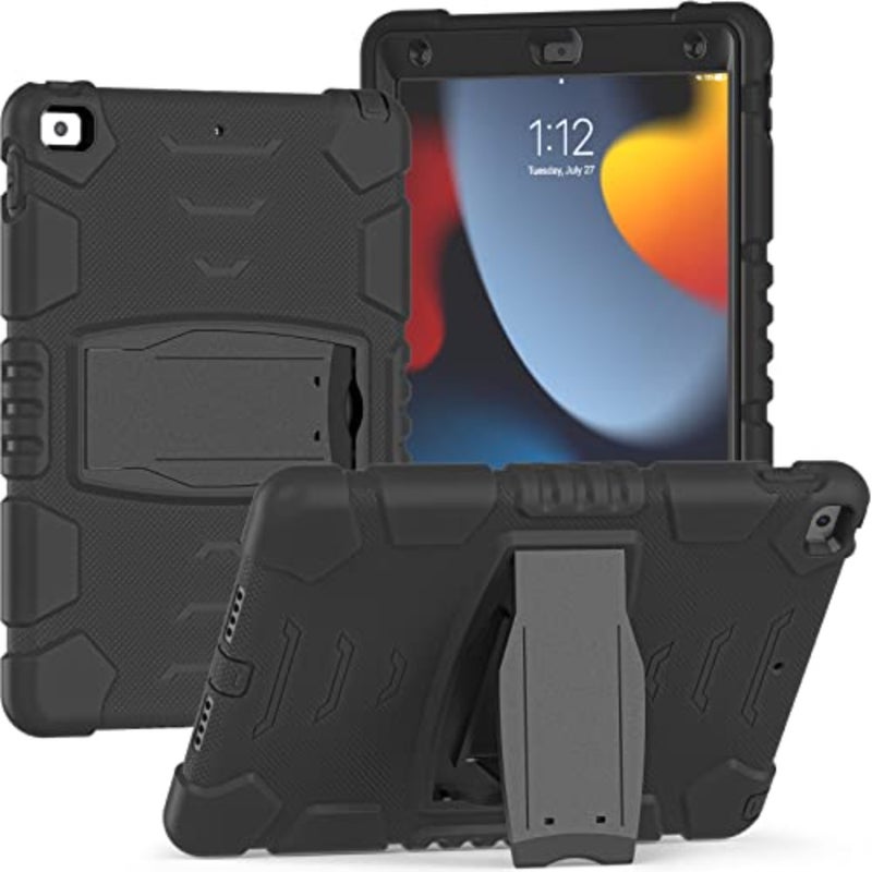 Case for iPad 9th 8th Generation/iPad 7th Generation 10.2 Inch, 2021/2020/2019 Model,Slim Heavy Duty Shockproof Rugged High Impact Protective Case for iPad 10.2 inch 2020/2019, Black - Image 1