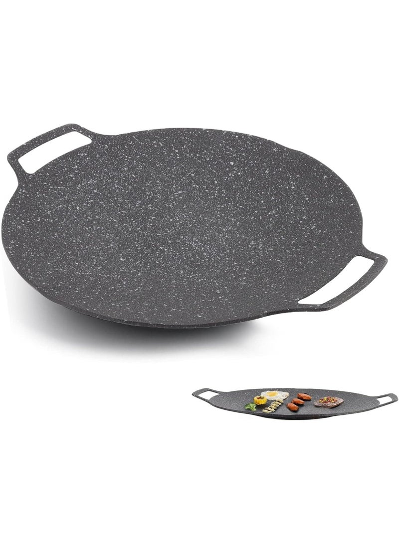 شواية شواء دائرية غير لاصقة، مقلاة شواء دائرية غير لاصقة مناسبة لمواقد الحث والغاز (36 سم) - Image 1