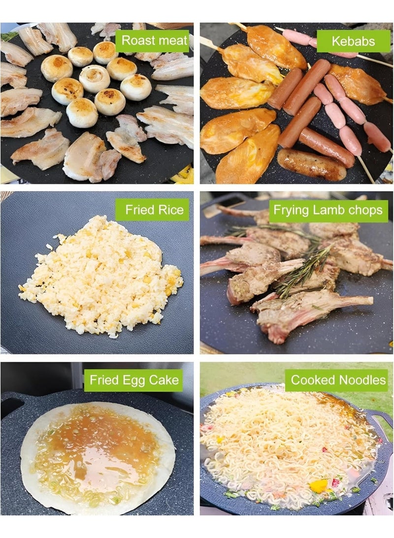 شواية شواء دائرية غير لاصقة، مقلاة شواء دائرية غير لاصقة مناسبة لمواقد الحث والغاز (36 سم) - Image 4