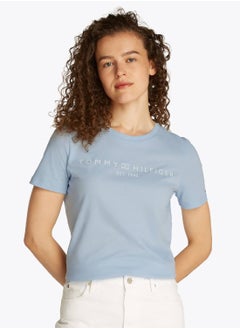 Women's Curve Signature Logo Flag T-Shirt -  Pure cotton jersey, Blue - pzsku/Z6FB3E93EB501E97DE548Z/45/_/1738050755/26a2f348-5036-41ec-a750-bad64f5b3d50