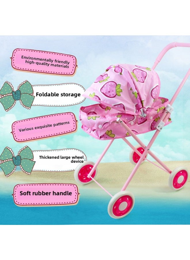 A12 Children's Trolley Play Home Girls Toy Baby Girls Shopping Cart Trolley With Doll 34-5 Years Old-Color:Big Wheel Bottle Truck + Pink Hat Baby Comes With Baby Bottle  - Image 4