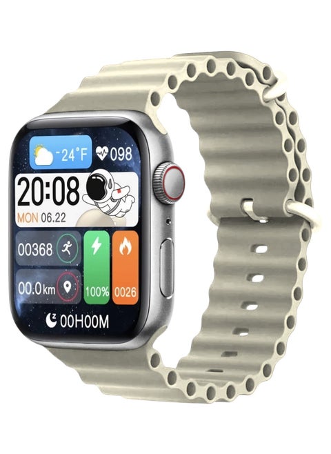 X9 PRO 2 Smart Watch SUPER AMOLED Screen Ai ChatGPT NFC Bluetooth Wireless Charging (Off White)