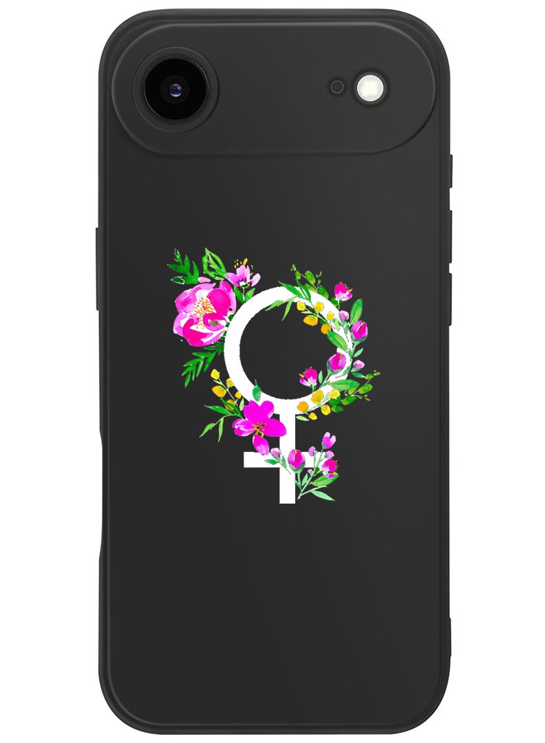 Theodor Protective Slim Fit Case Liquid Silicone Cover with Full Body Protection Anti-Scratch Shockproof Case For Apple iPhone 17 Air (Black) womens day floral - White - Image 1