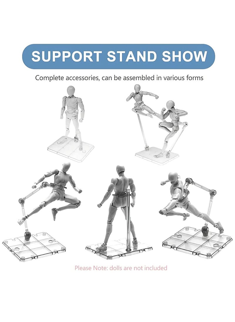 Y&D - Action Figure Stand, Assembled Display Stand Base, Sturdy Transparent Doll Model Holder, Assembly for 6" Figures - Image 1