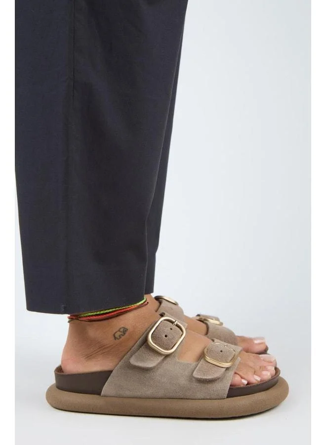 Manijero  Lavanda Women's Genuine Leather Double-Strap Vizon Slippers. for Women | Best Price UAE