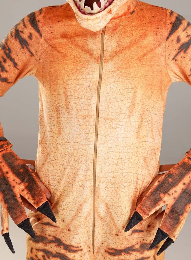 Fun Costumes Realistic Velociraptor Costume for Kids - Raptor Dinosaur Jumpsuit for Boys - Child Jurassic Cosplay Outfit M - Image 4