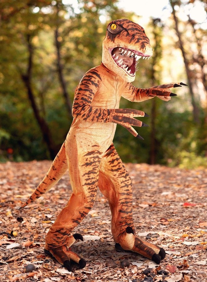 Fun Costumes Realistic Velociraptor Costume for Kids - Raptor Dinosaur Jumpsuit for Boys - Child Jurassic Cosplay Outfit M - Image 1