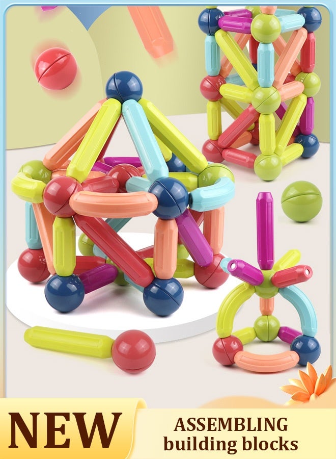 64 Pieces Magnetic Building Sticks Blocks Toy for Creative Kids  - Image 1