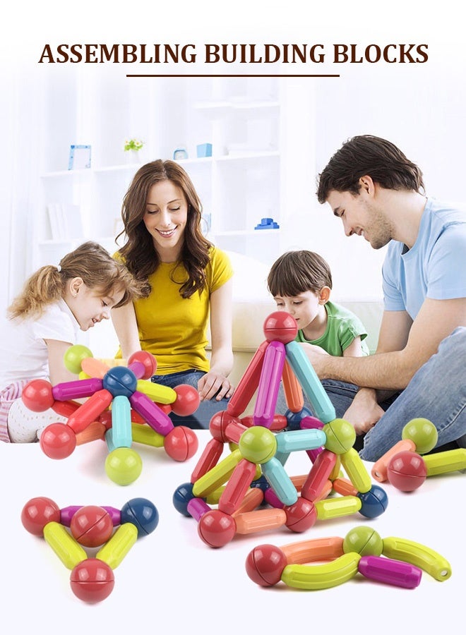64 Pieces Magnetic Building Sticks Blocks Toy for Creative Kids  - Image 5
