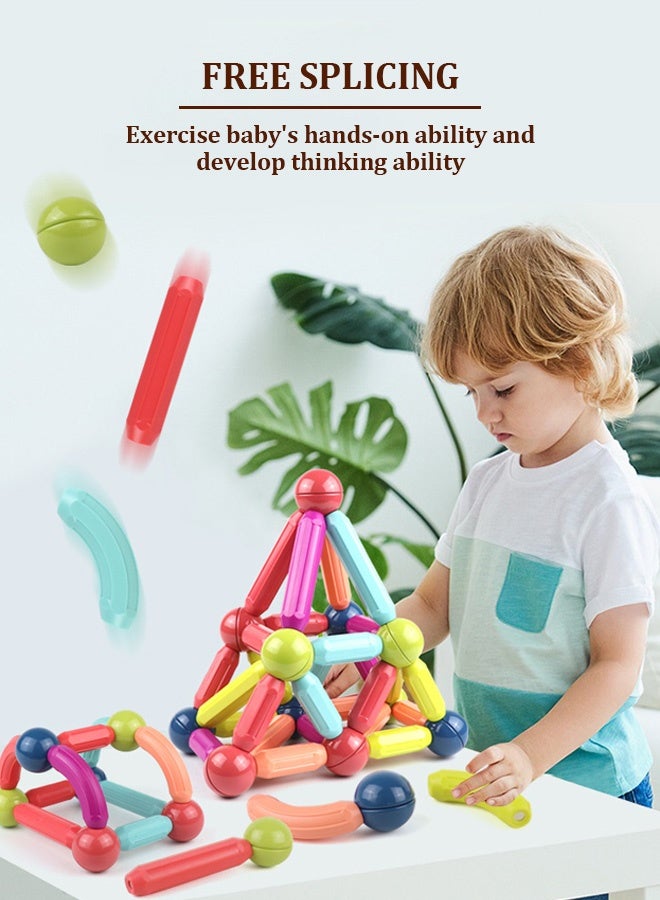 64 Pieces Magnetic Building Sticks Blocks Toy for Creative Kids  - Image 3