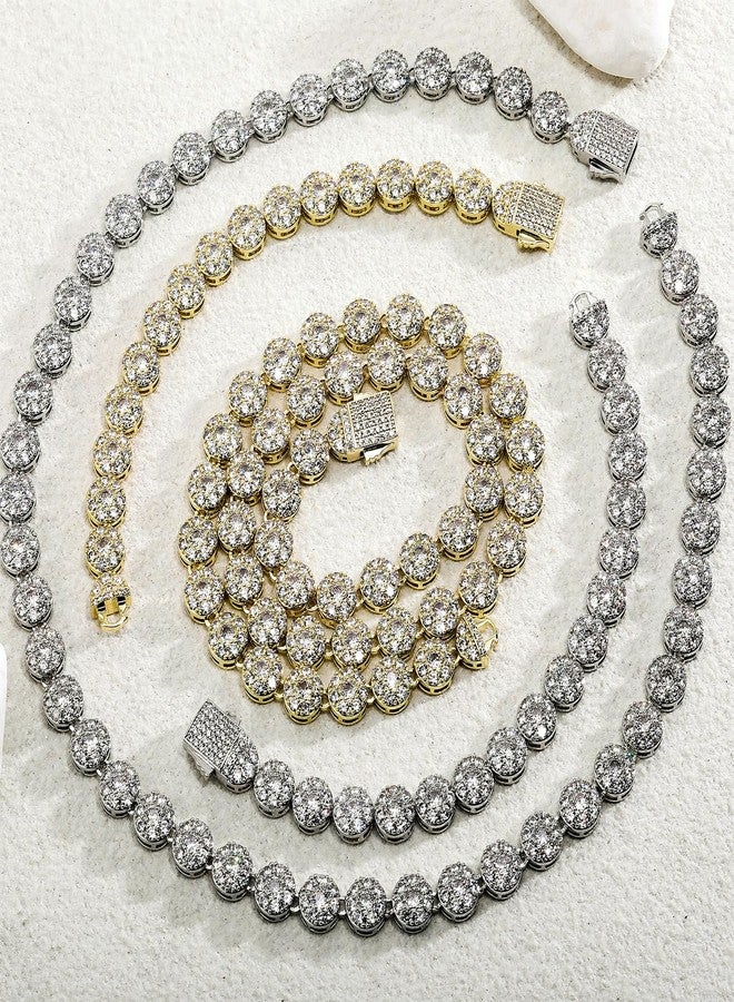 TOPGRILLZ Tennis Bracelet for Women and Men - 14K Gold Plated Brass 10mm Iced Out Cubic Zirconia Link Fashion Jewelry Pulseras Para Mujer (7" Golden) - Image 3