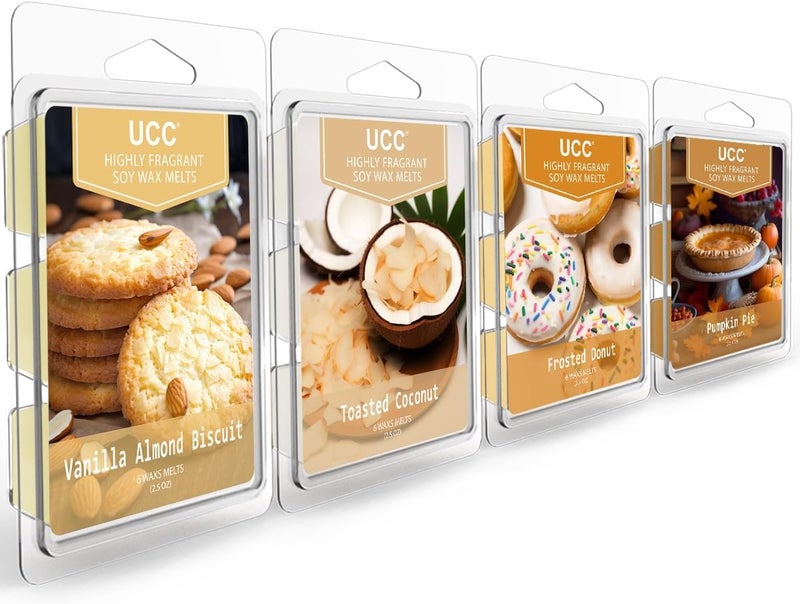 UCC Premium Wax Melts, Variety Fragrance Melts, Scented Soy Wax Melts Cubes, Natural Plant Based Highly Scented Wax Melts Tarts, 4 Pack - Image 1