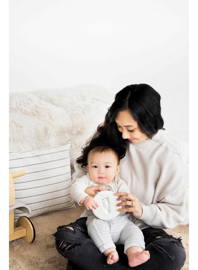 Pearhead Newborn Gift Set, Gender-Neutral Baby Gift Box, 7 Wooden Monthly Milestone Discs, White Babyprints Clay Kit for Handprint or Footprint, Unisex, Boy or Girl - Image 3